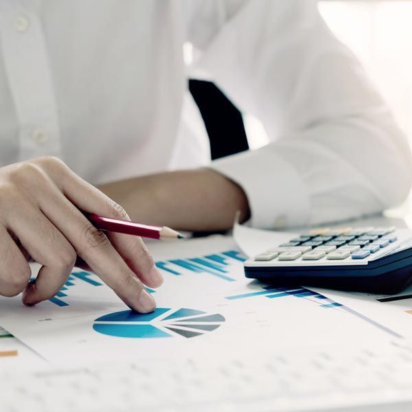 Person using calculator